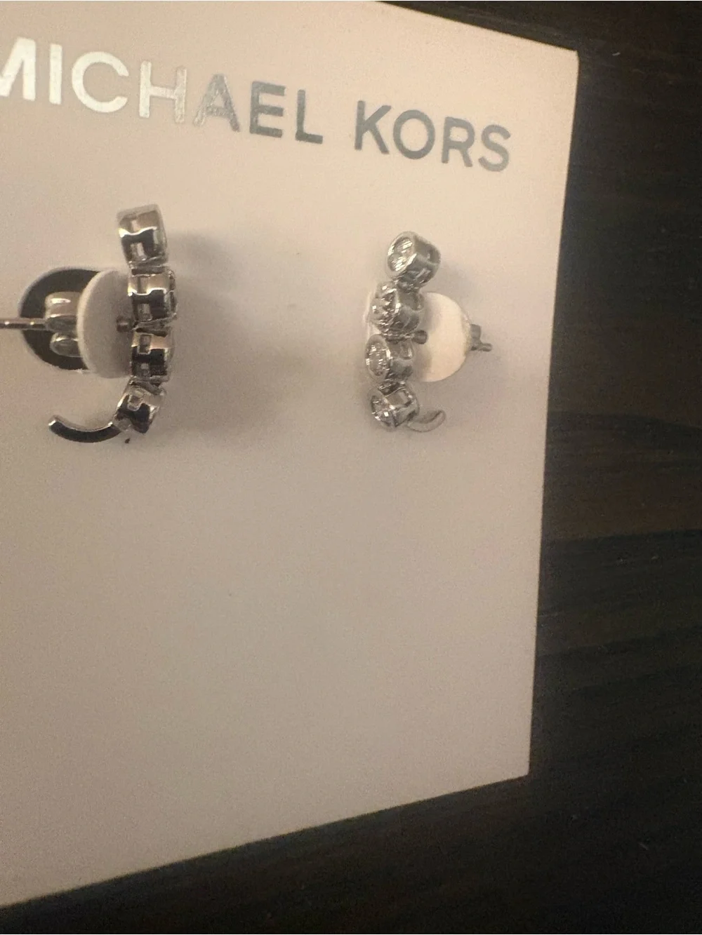 NEW Michael Kors Silver Crystal Earrings
